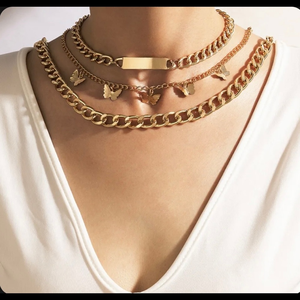 Women’s Torcy Lee 3 Layer Fashion Gold Necklace